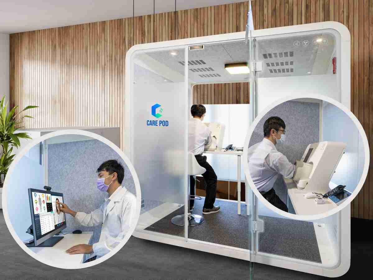 达擎于医疗科技展中展出＂远距诊疗舱＂，，，以因应医疗数字化及社会高龄化趋势下、、、复诊及慢性病患等族群对于远距看诊需求逐渐升高所推出的创新整合方案。。多功能合一、、、、高隐私性的远距诊疗舱可根据病患端与医师端的不同需求，，提供弹性化及客制化功能，，节省医生和病患的精力及时间